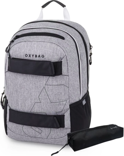 Plecak szkolny i piórnik Oxybag Sport Grey Melange