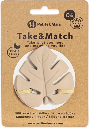 Petite&Mars silikonowy gryzak Take&Match desert sand 0m+