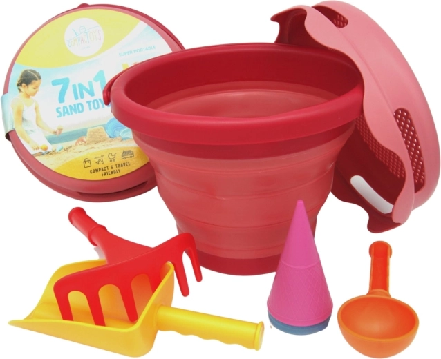 Compactoys składany zestaw do piasku 7w1 czerwony