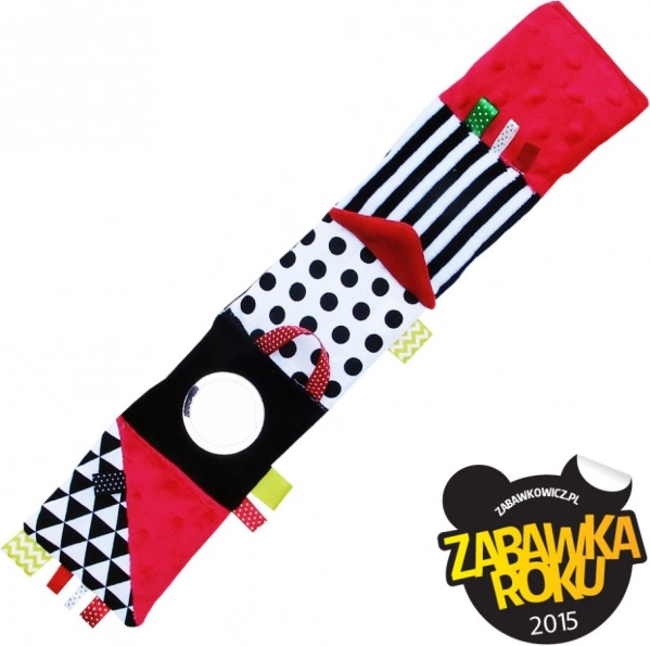 Czerwona sensoryczna materiałowa książeczka dla niemowląt