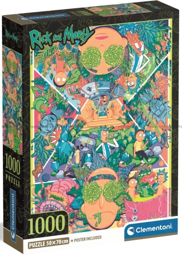 Puzzle CLEMENTONI Rick and Morty – psychodeliczny kolaż 1000 elementów