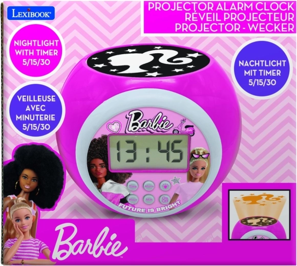 Dziecięcy budzik z projektorem Barbie