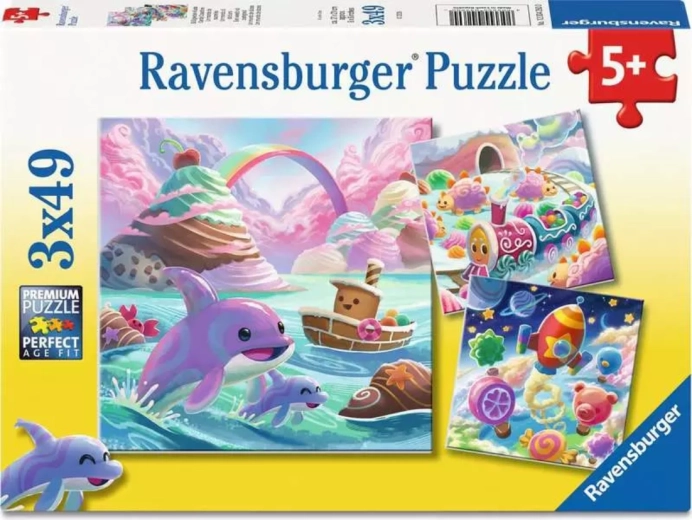 Puzzle Ravensburger Słodkie królestwo 3x49 elementów