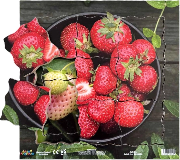 Just Jigsaws truskawka i jej wegetatywne fazy wzrostu – drewniane puzzle warstwowe, 19 elementów