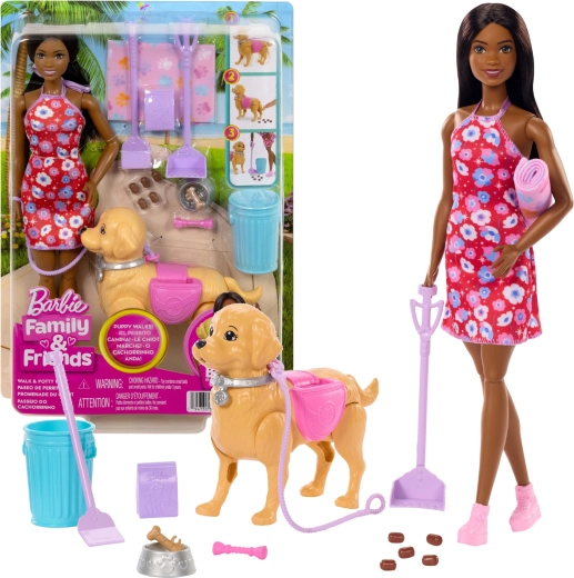 Barbie Brooklyn zestaw do spaceru ze szczeniaczkiem i akcesoriami