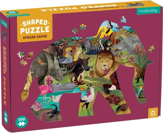 Puzzle afrykańskie safari w kształcie słonia 300 elementów