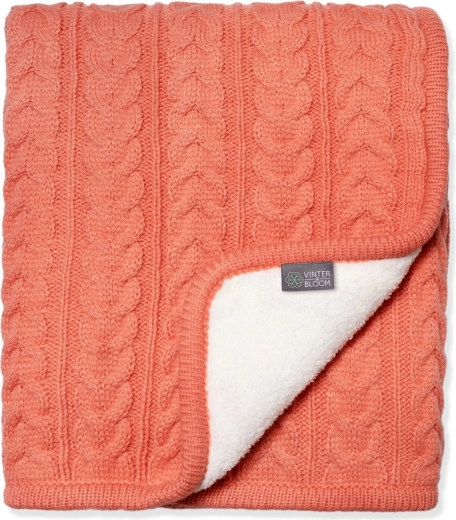 Vinter & bloom dwustronny koc Cuddly Soft Coral do wózka i łóżeczka
