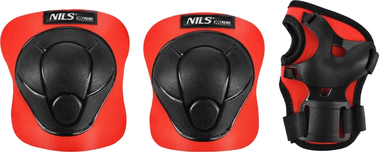 Zestaw ochraniaczy na rolki i deskorolkę NILS Extreme H210 czerwony – XS