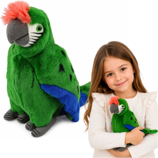 Pluszowa papuga ara – zielona 24 cm