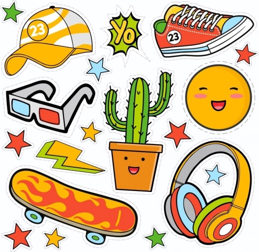 Naprasowywane naklejki YO – mały arkusz z letnimi motywami