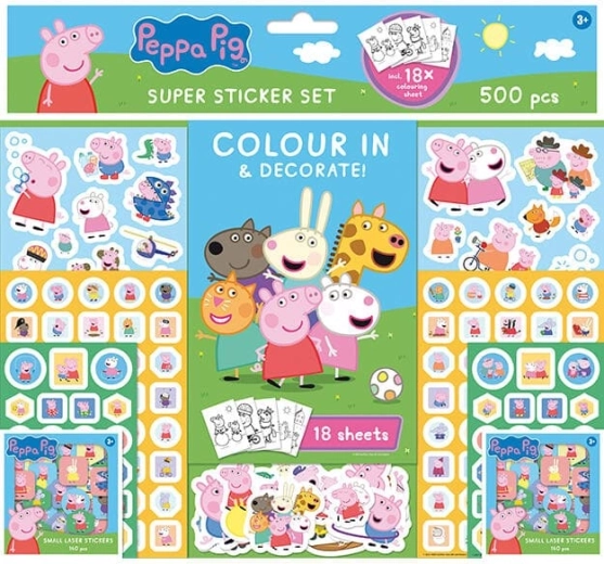 Zestaw naklejek Świnka Peppa (500 szt.)