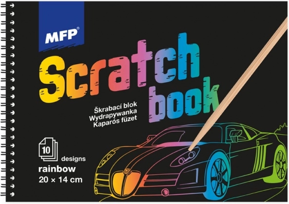 Blok z obrazkami do drapania z tęczą 20x14 cm