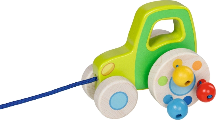 Drewniany traktor do ciągnięcia - 1 sztuka