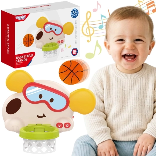 Woopie Baby interaktywny dziecięcy kosz do koszykówki piesek z dźwiękami