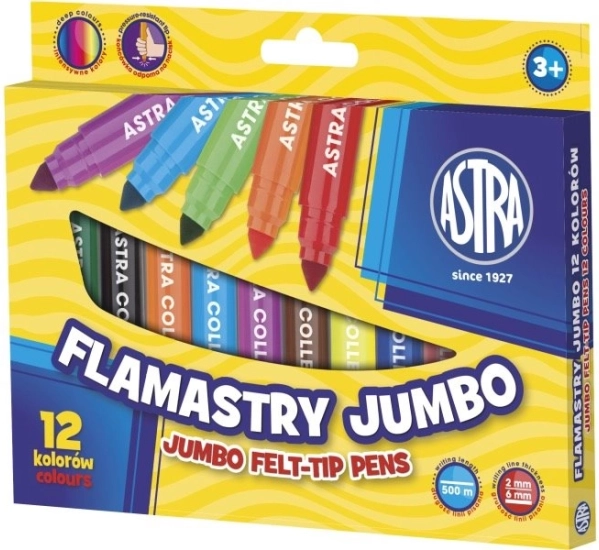 Flamastry jumbo ASTRA 12 szt.
