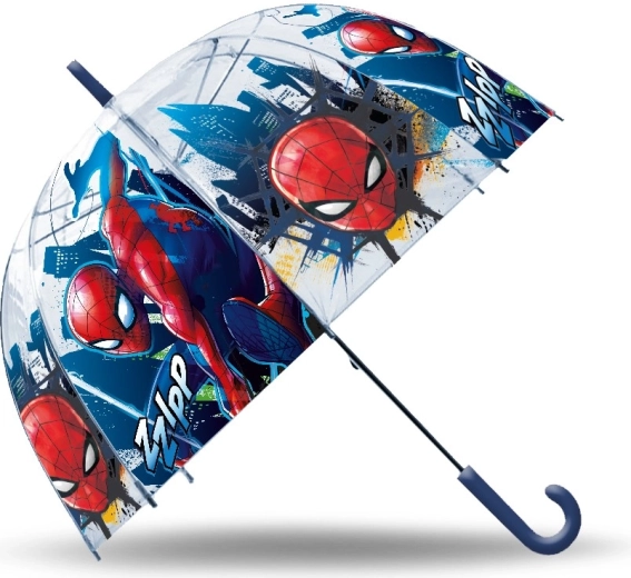 Przezroczysty manualny parasol dziecięcy Spiderman