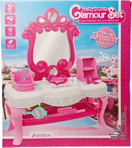 Dziecięca toaletka z akcesoriami i lustrem