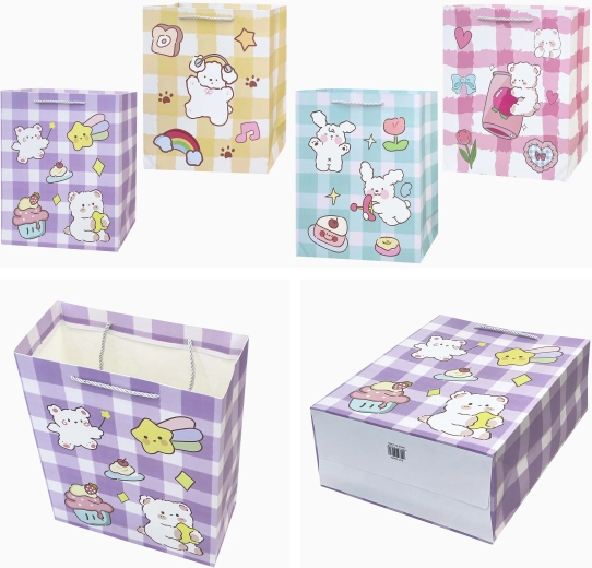 Papierowa torebka prezentowa z rysunkową postacią 32 × 26 × 12 cm