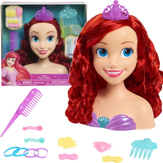 Disney Ariel głowa do czesania i stylizacji włosów z akcesoriami