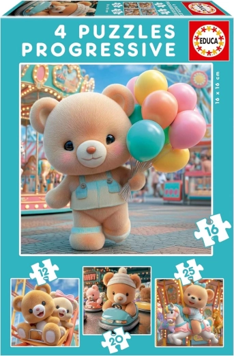 Educa puzzle Miś 4w1 – dziecięce puzzle progresywne (12, 16, 20, 25 elementów)