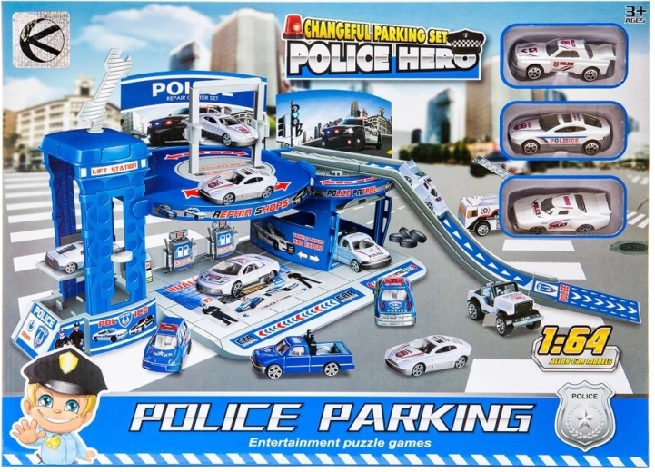 Policyjny parking z 3 autkami