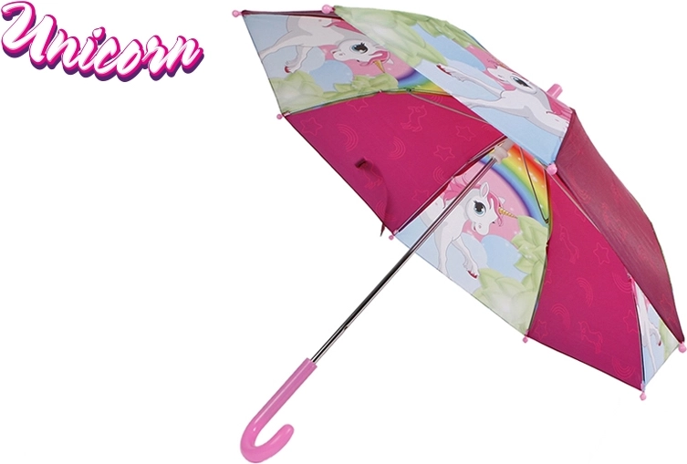 Dziecięcy parasol z jednorożcem 68 × 60 cm – różowy