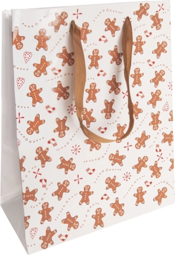 Papierowa torba prezentowa z motywem pierniczka 18 × 10 × 23 cm