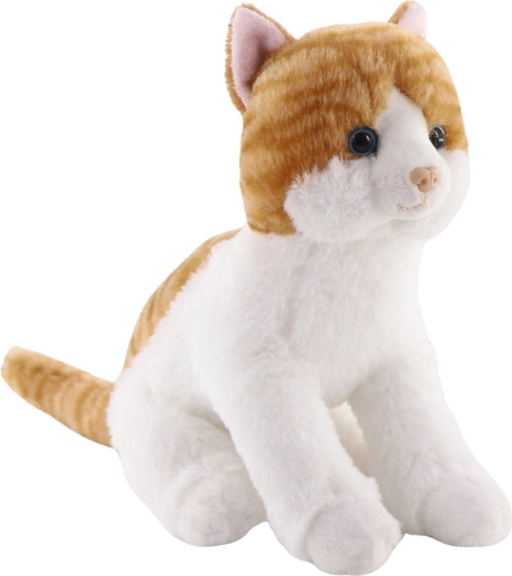 Pluszowy kot rudo-biały siedzący 20 cm