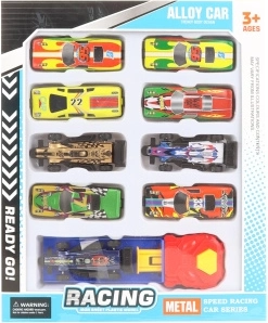 Zestaw metalowych autek z wyrzutnią
