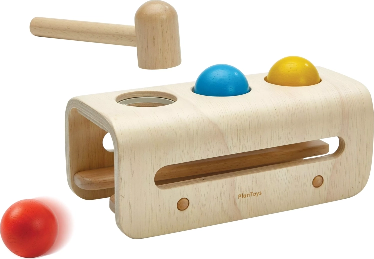 PlanToys drewniana przebijanka z kulkami