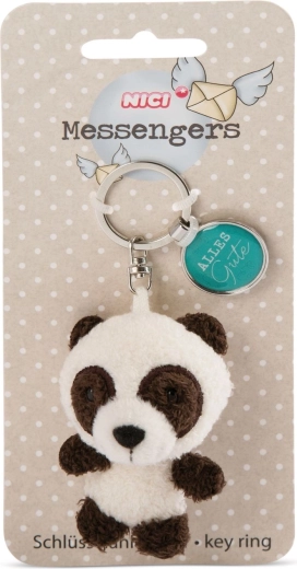 Pluszowy brelok beanbag Panda do kluczy 7 cm z zawieszką „Alles Gute“