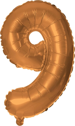 Balon foliowy cyfra 9 30 cm brązowy TORO