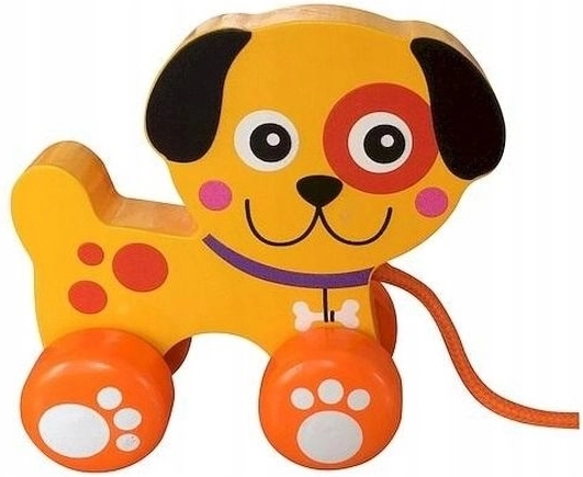 Smily Play drewniany piesek do ciągnięcia