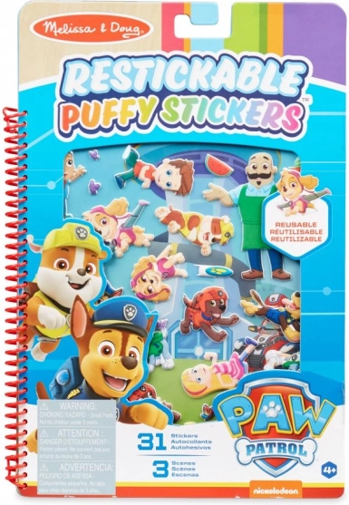 Wielokrotnego użytku puffy naklejki PAW PATROL – książka aktywności 19 × 28 cm