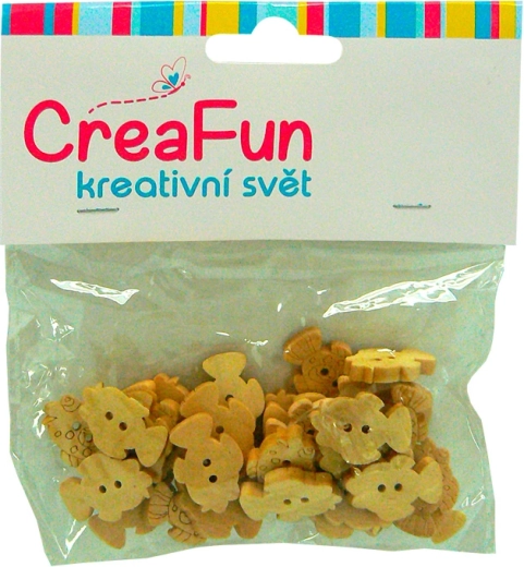 Drewniane rybki do tworzenia i zabawy, 30 szt. (14 × 20 mm)