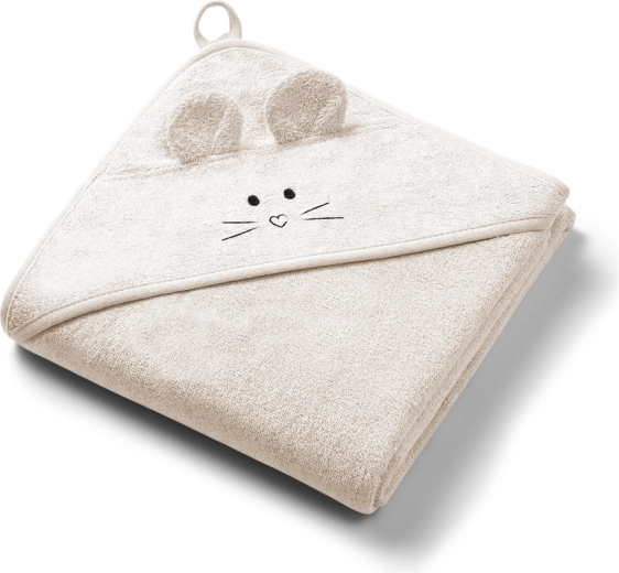 Babyono bambusowy ręcznik z kapturem super soft light beige 100 × 100 cm