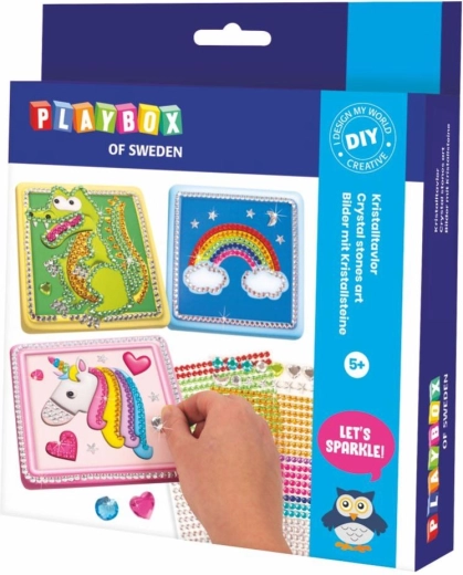 Obrazy diamentowe 3 szt. z akcesoriami w pudełku 18 × 21 cm