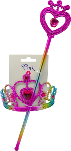 Zestaw korona i magiczna różdżka dla małych księżniczek