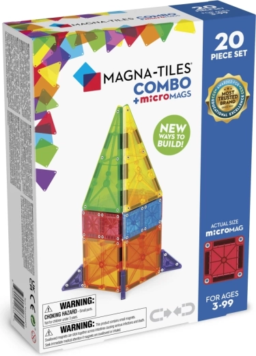Magnetyczny zestaw konstrukcyjny MAGNA-TILES Combo microMAGS, 20 elementów