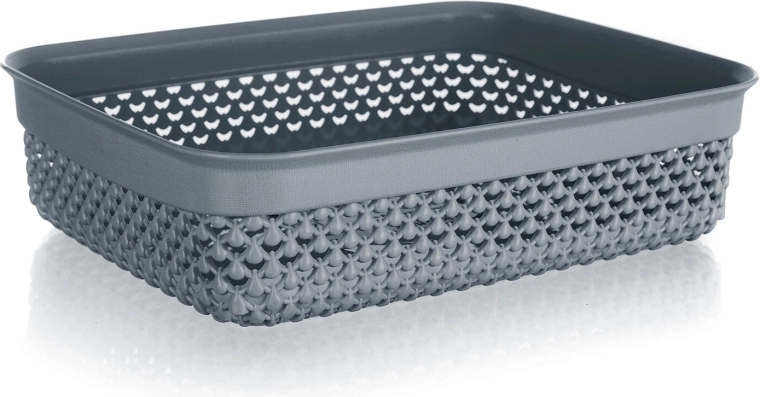 plastowy koszyk do przechowywania 2,2 l antracyt 24,5 × 19,5 × 6 cm