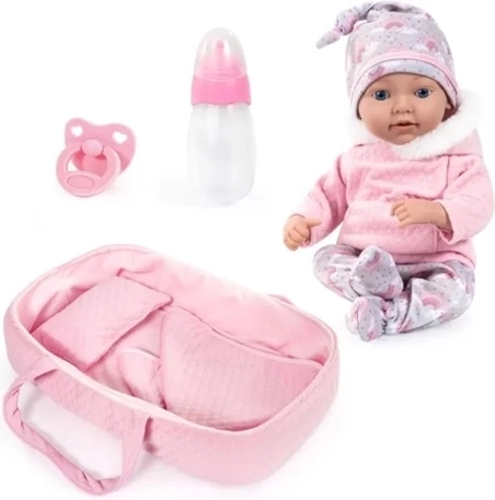 Realistyczna lalka reborn Bayer 38 cm z nosidełkiem