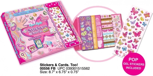 Zestaw naklejek i kart Motyle