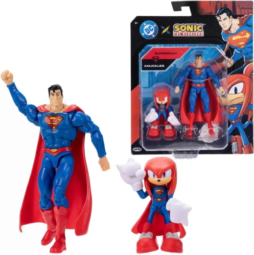 Jakks Pacific zestaw figurek Knuckles jako Superman oraz Superman (Sonic the Hedgehog x DC Comics)