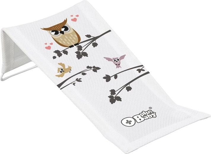 Materac kąpielowy z tkaniny do wanienki Mądra Sowa – biały