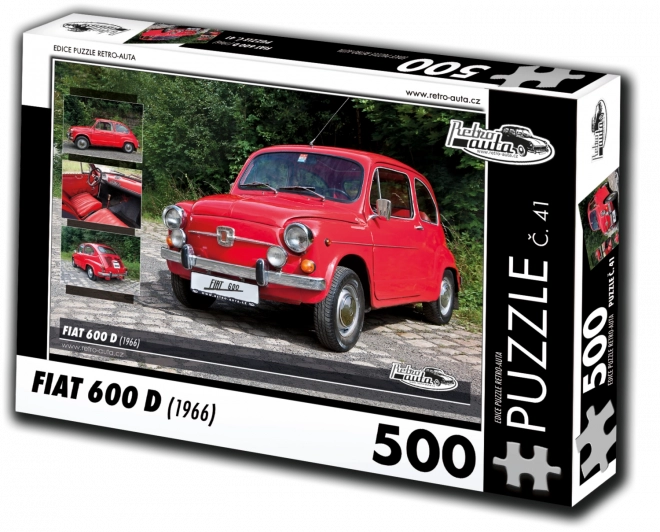 Puzzle Retro Samochody Fiat 600 D (1966) 500 części