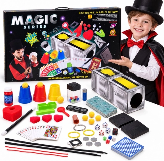 Zestaw dla małego maga – triki magiczne, iluzje, karty, kostki i akcesoria