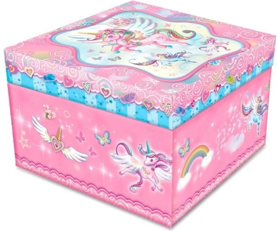 Ruchoma szkatułka na biżuterię z jednorożcem