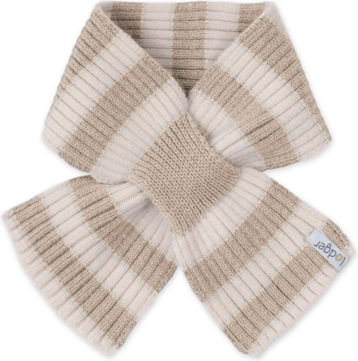 Lodger dziecięcy merino szalik Stripe beżowy