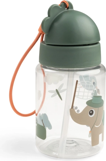 Done by Deer butelka ze słomką Tiny trails zielona 280 ml