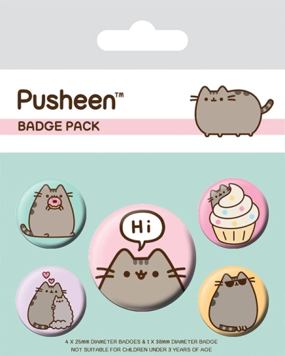 Zestaw przypinek Pusheen Hi
